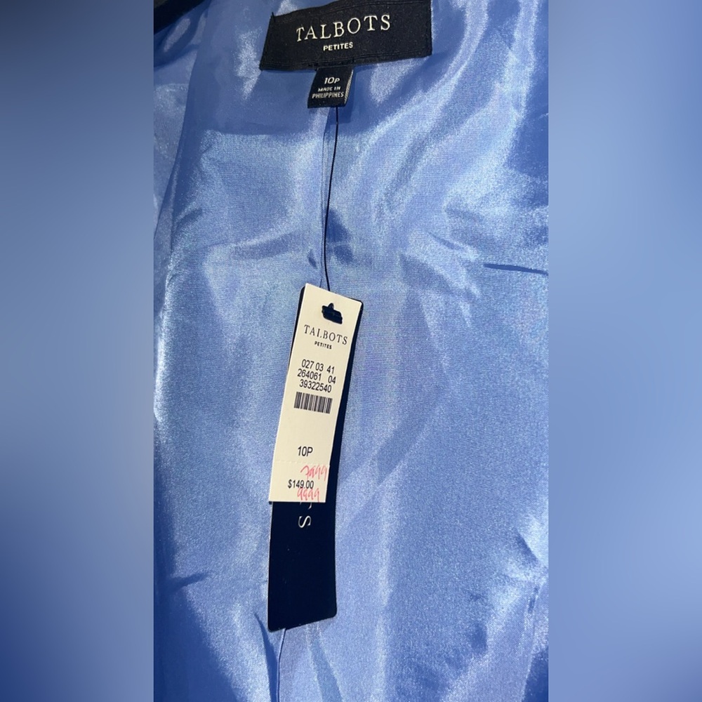 Talbots blue peplum jacket with collar and pockets. Size: 10p #peplum #blazer - Picture 5 of 6